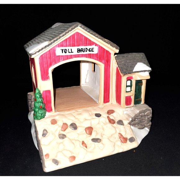 Christmas Valley OWell COVERED TOLL BRIDGE Holiday Village building accessory - Picture 3 of 9
